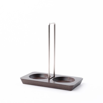 Dřevěný tácek pro 2 mlýnky buk - odstín tmavý ořech